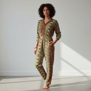 NWT Fahari Bazaar Sustainable Artsy Sz S Hand-dyed Handwoven Cotton Jumpsuit